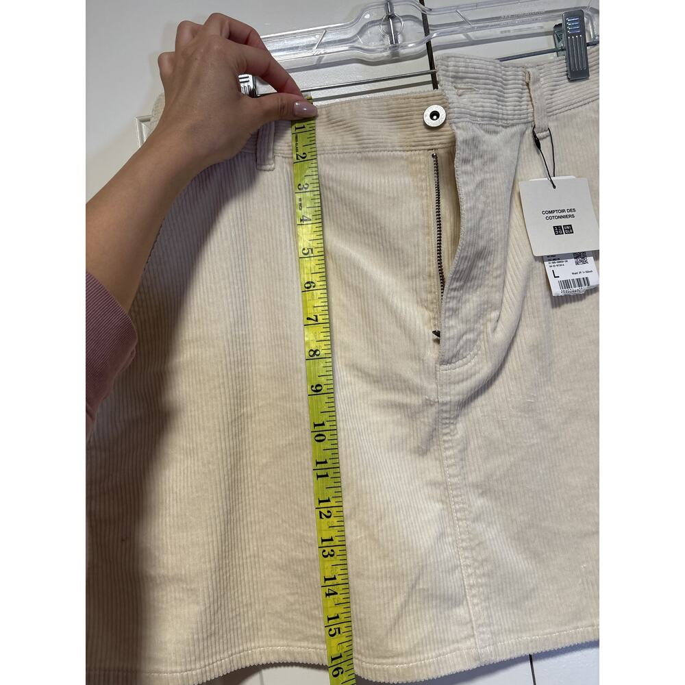 UNIQLO Corduroy Mini Skirt Beige L - Picture 4 of 7